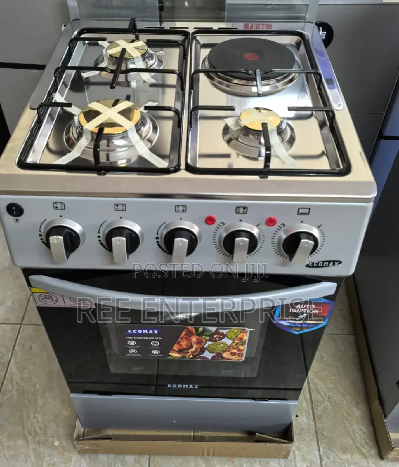 Brand New With Warranty 50*55 Ecomax 3+1 Cooker With Electric Oven