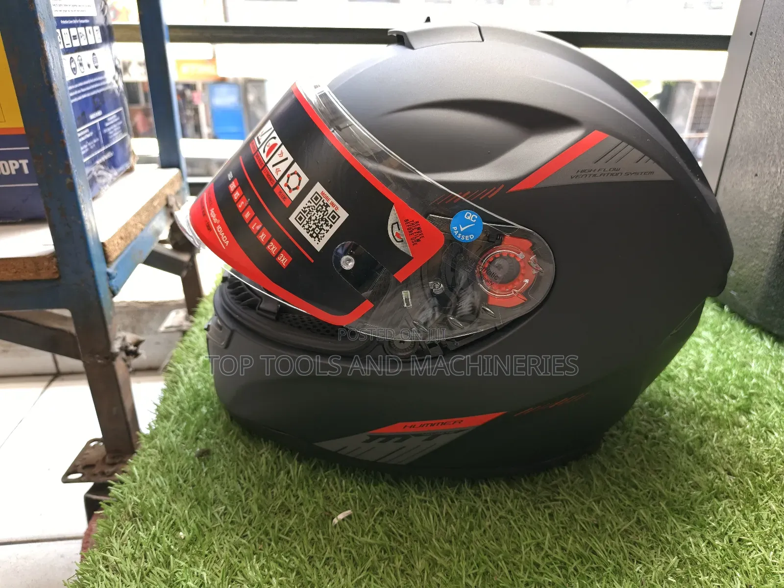 Hummer Solid Black Heavy Duty Motorcycle Helmet