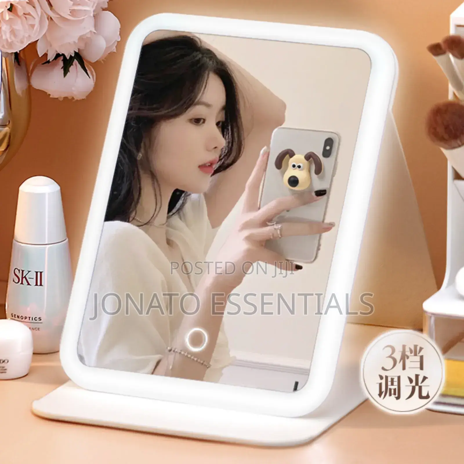 Rechargeable Led Makeup Mirror, Dimmable Light, Portable
