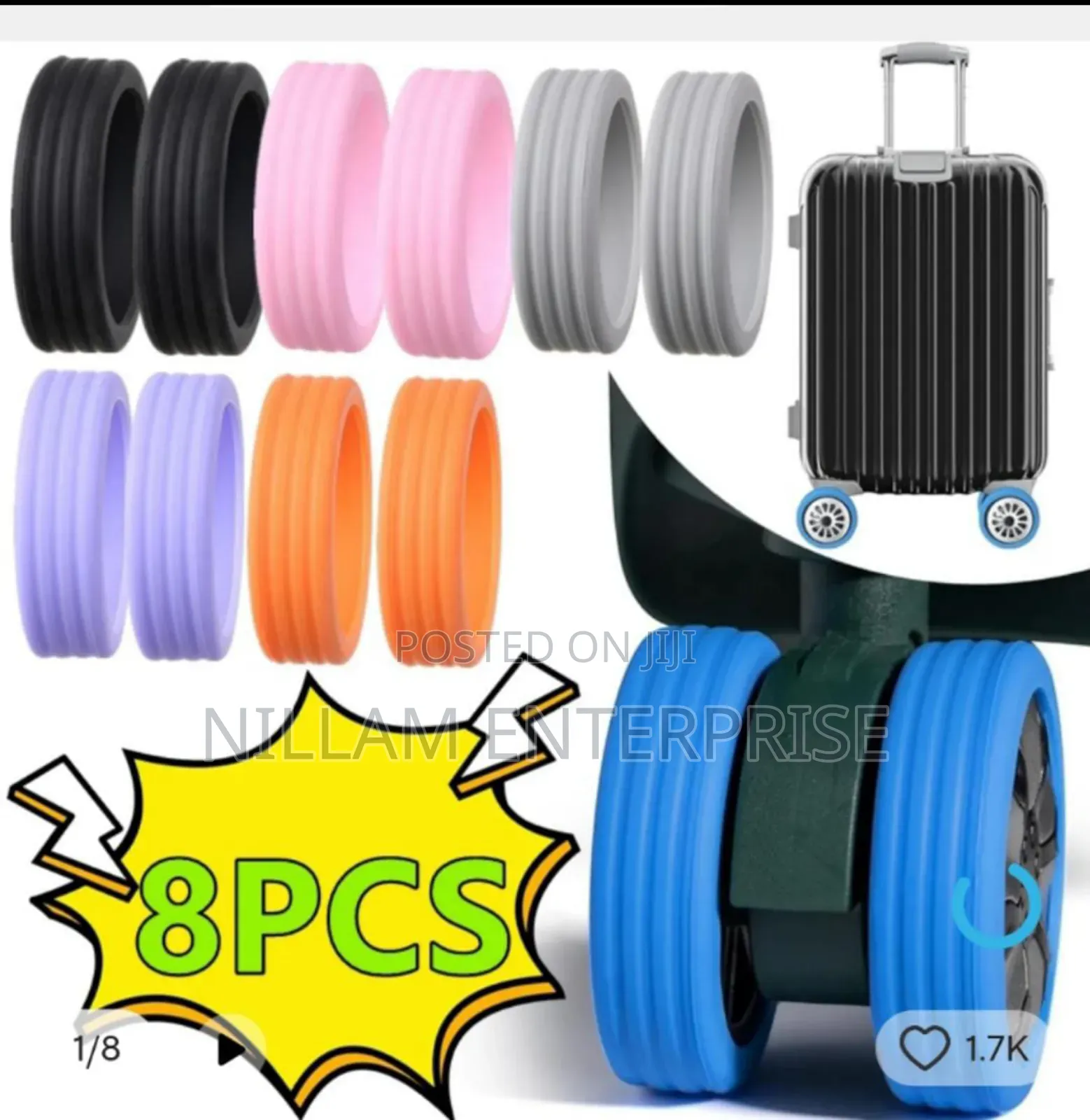 Silicone Luggage Wheel Covers 8pcs Set