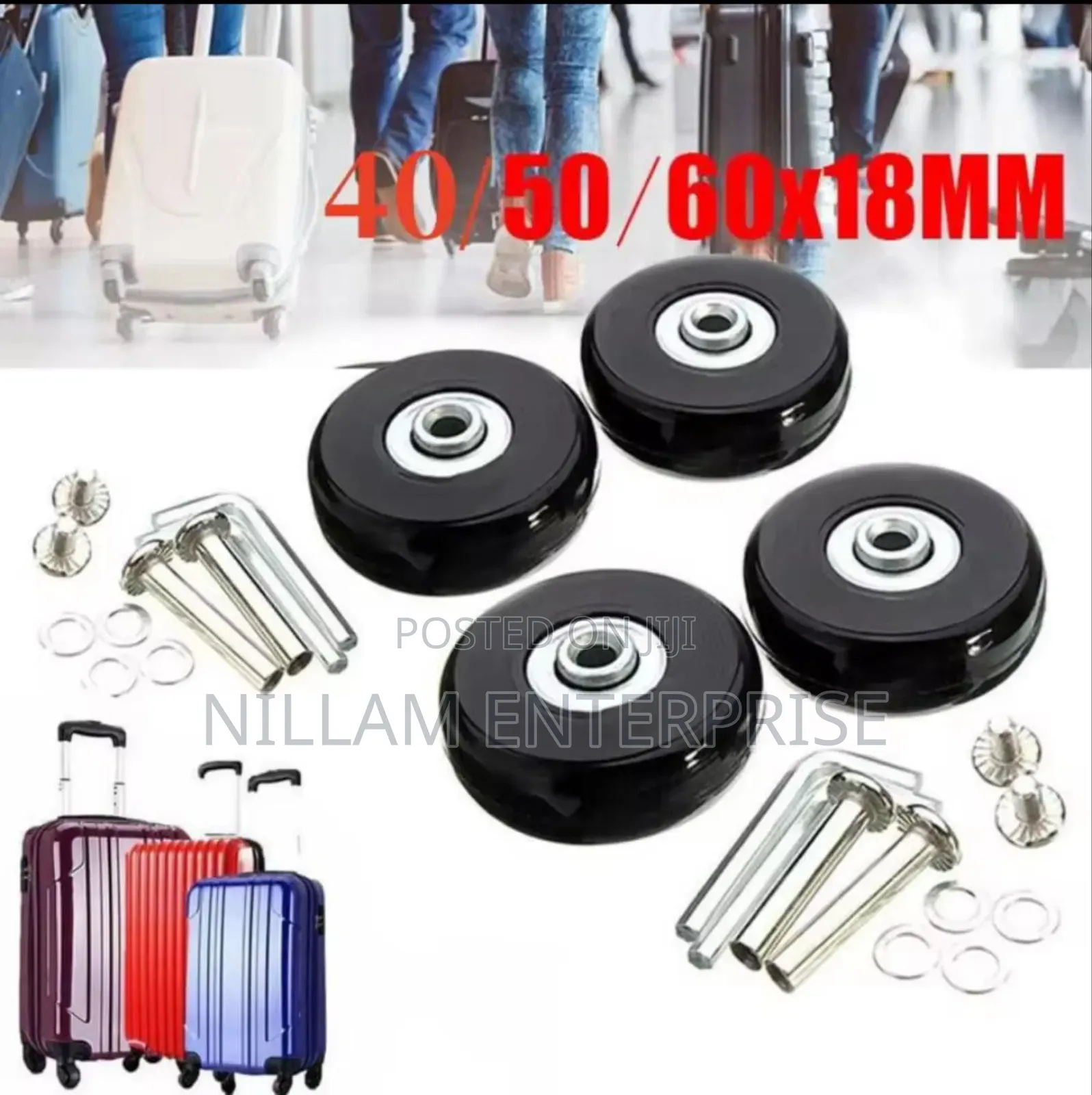 Replacement Trolley Suitcase 4 Swivel Wheels 4pcs Set