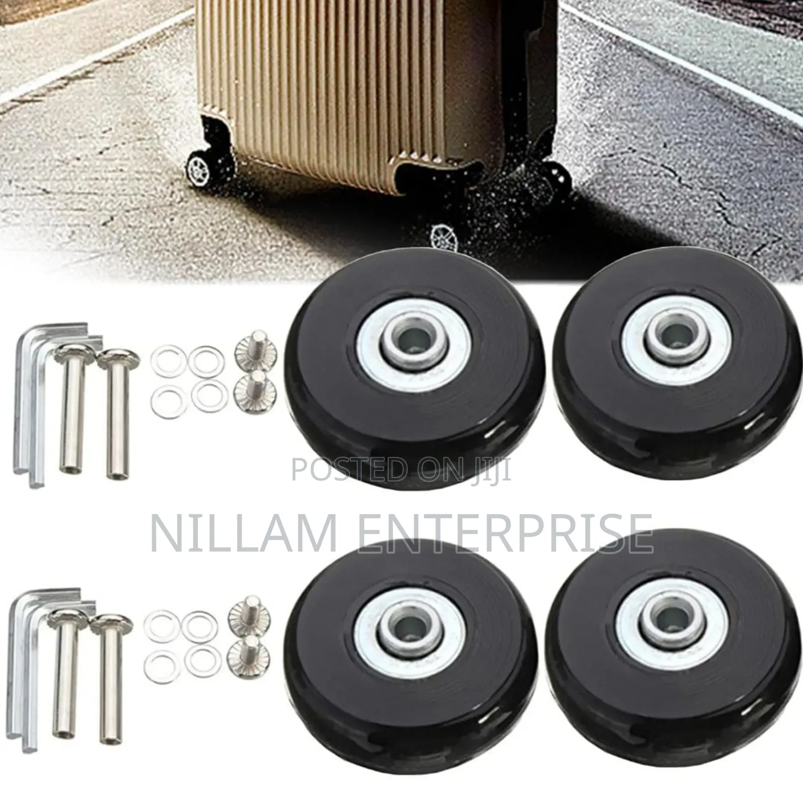 Replacement Trolley Suitcase 4 Swivel Wheels 4pcs Set