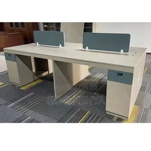 Office Desk; 4-Person Workstation Desk With Extendable Design