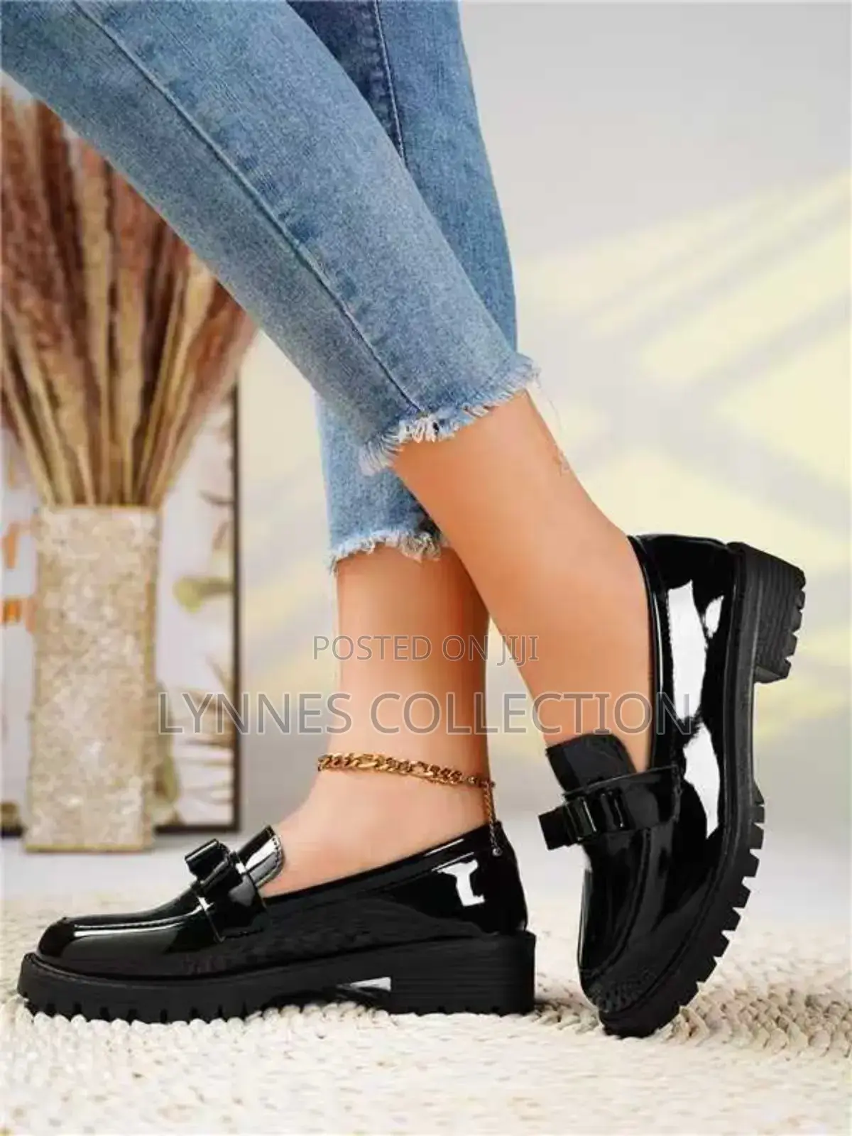 Patent Lady Loafers With Chunky Sole,Chunky Sole Wet Looks Sizes 37-43