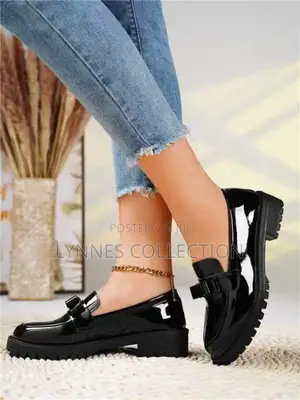 Patent Lady Loafers With Chunky Sole,Chunky Sole Wet Looks Sizes 37-43