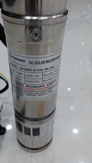 Premier Dc Solar Water Pump, Model 3sybs2.0/140-96/750 Watts.