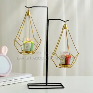 3d Geometric Iron Wire Candle Holders, Nordic Style