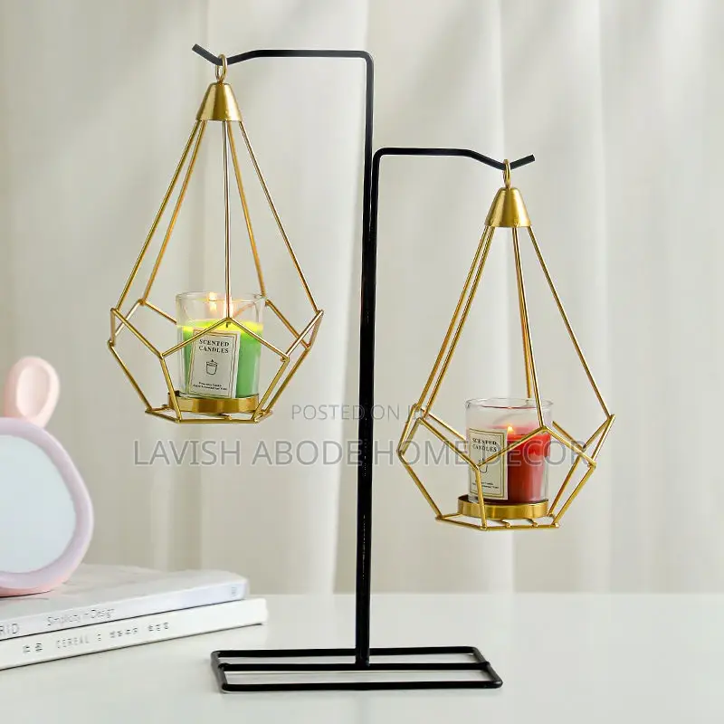 3d Geometric Iron Wire Candle Holders, Nordic Style