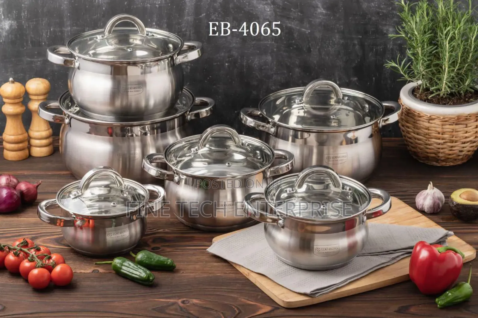12pc Edenburg Stainless Steel Cookware