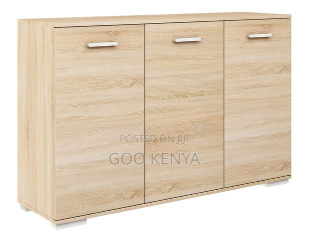 Office Cupboard; Elegant 3-Door White Wooden Sideboard - thumbnail 7