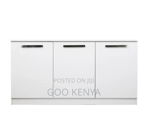 Office Cupboard; Elegant 3-Door White Wooden Sideboard - thumbnail 8