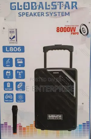 Globalstar Portable Club 8 Inches Trolley Portable Speaker