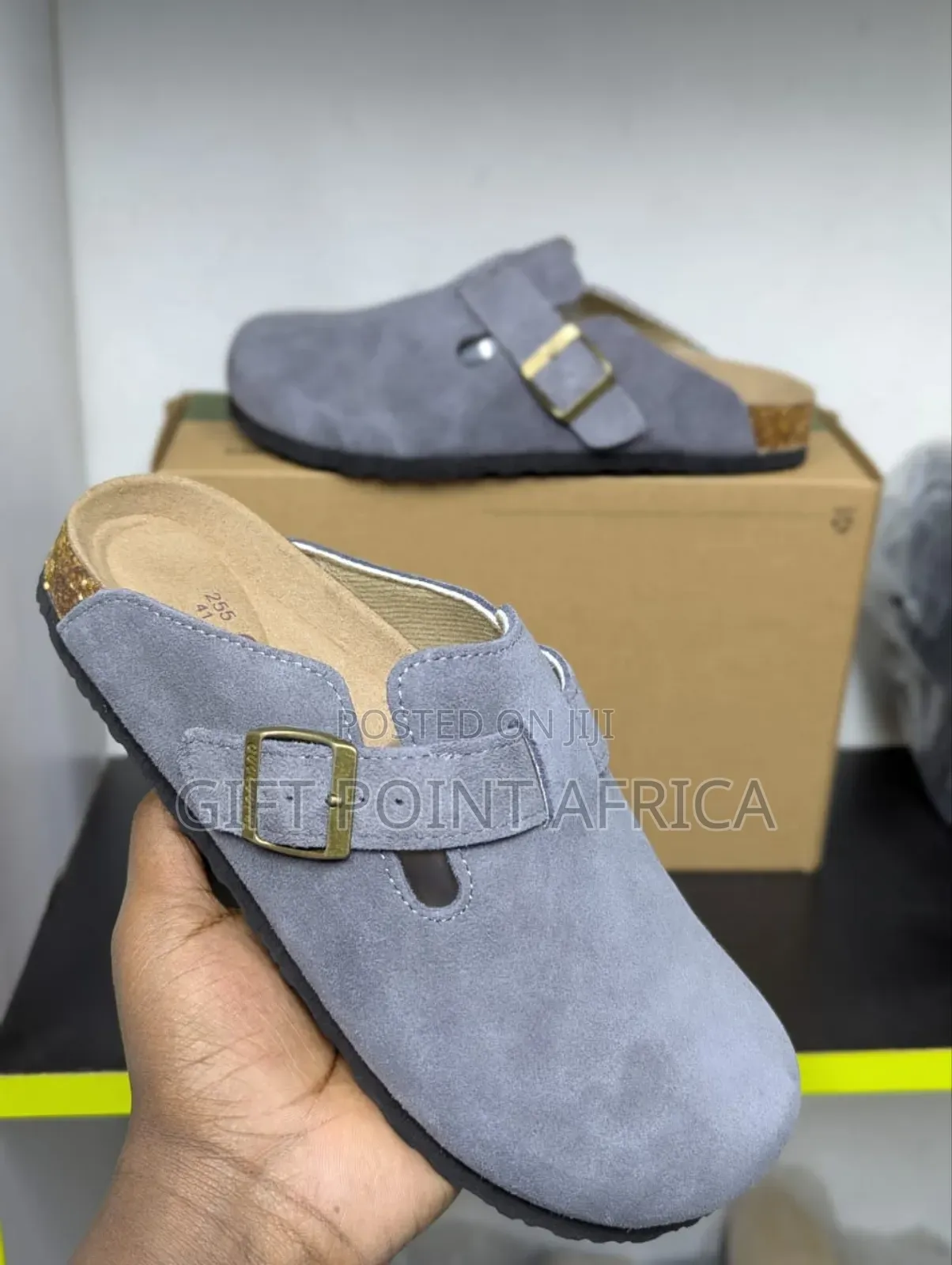 Grey Clogs Slide