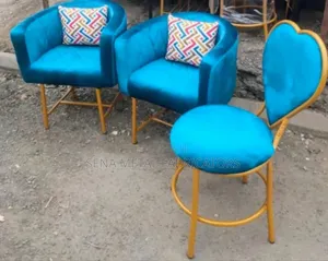 Salon Styling Chair Blue, With a Pillow.