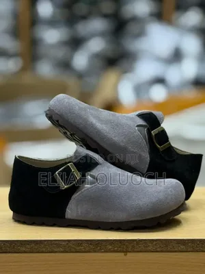 Birkenstock Leather Shoes/Clogs Grey Black