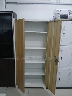 2-Door Full Metallic With Wood Filling Cabinet