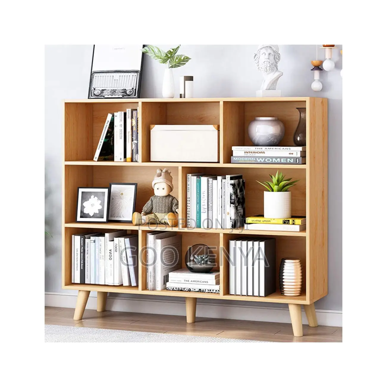 Office Book Case; Free-Standing Display Storage Cabinet