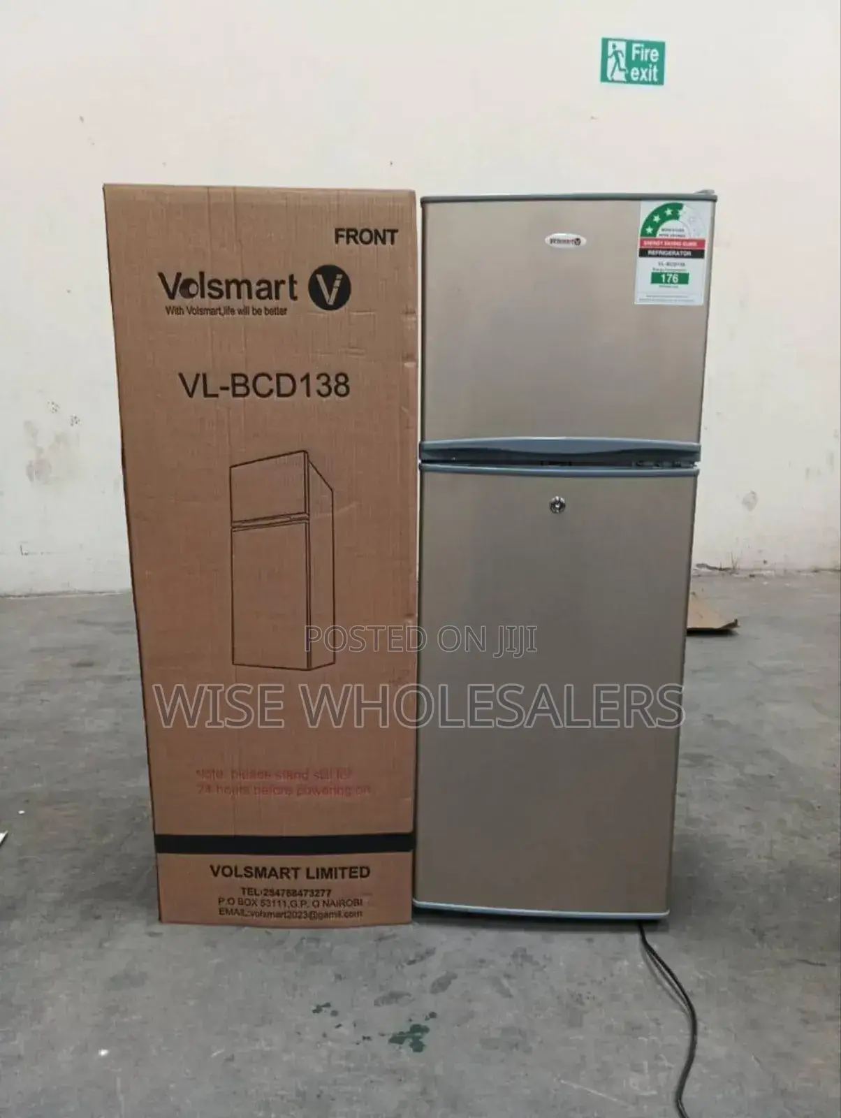 Volsmart 138l Fridge Freezer Energy Saving Double Doors Refrigerator