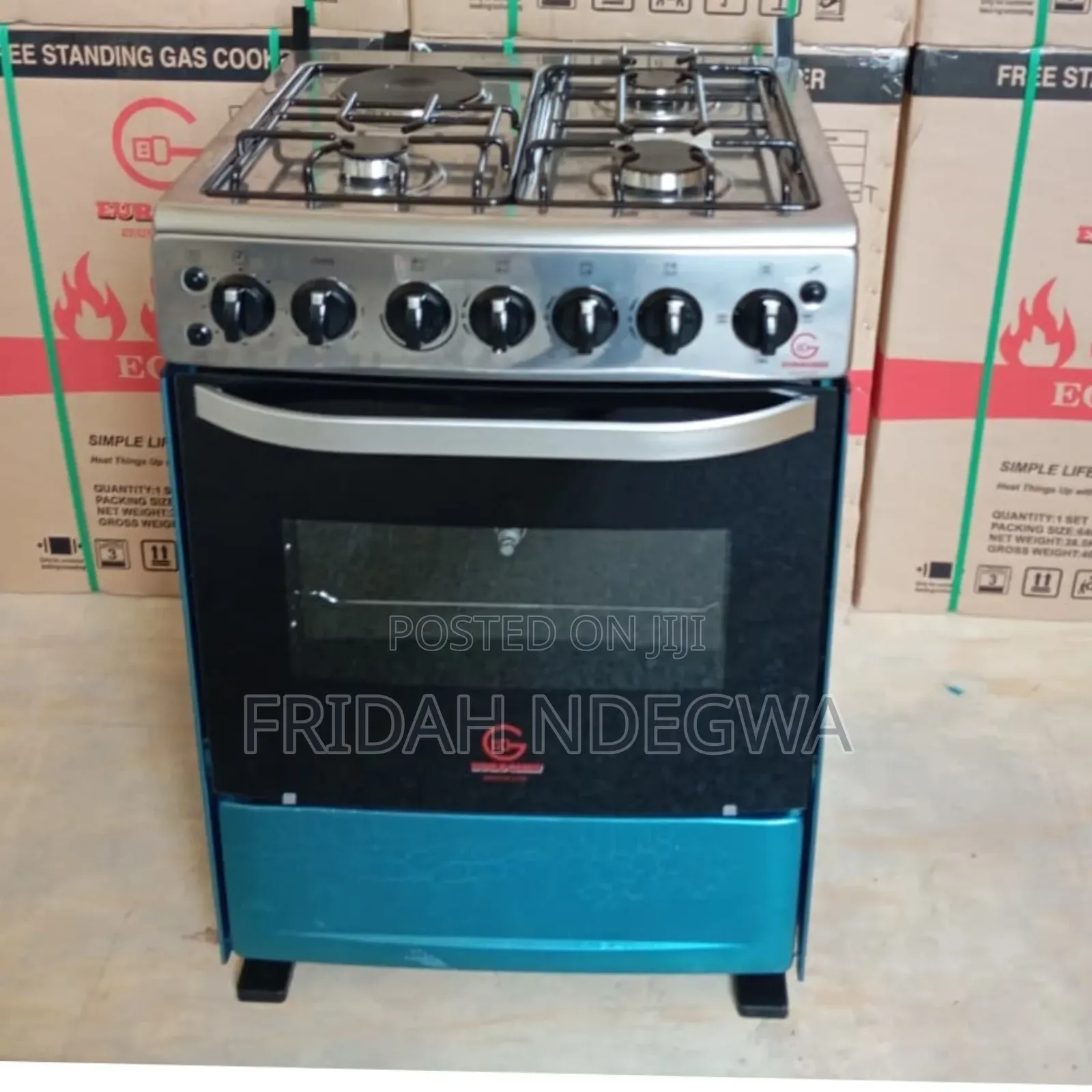 60*65 Eurochef Free Standing 3 Gas Burner +1 Electric