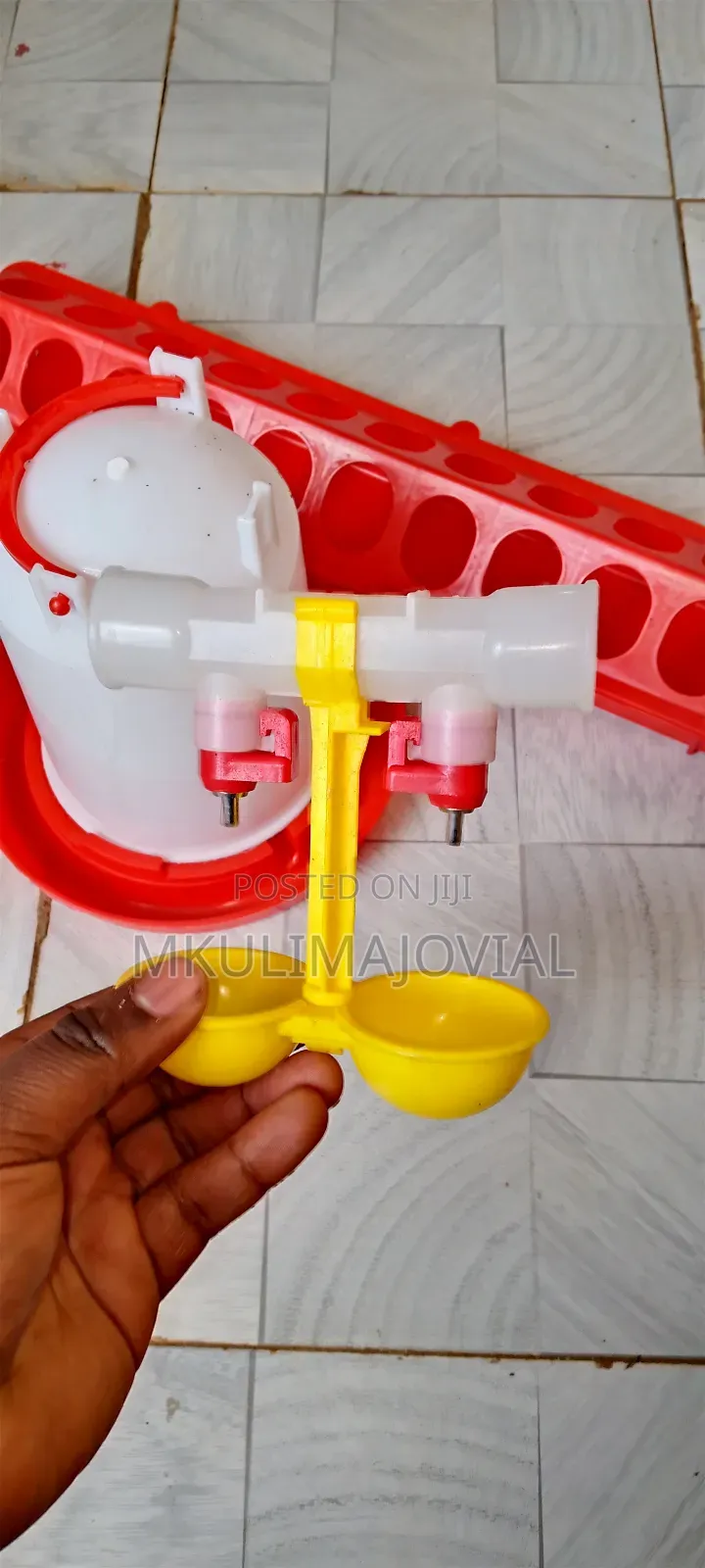 Double Cup Chicken Nipple Drinkers- Yellow- Red