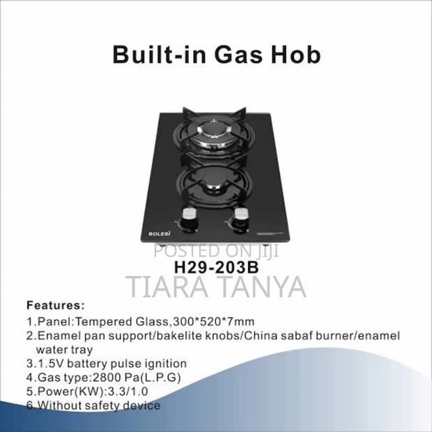 Bolesi Hob 2 Burner Glass H29-203b