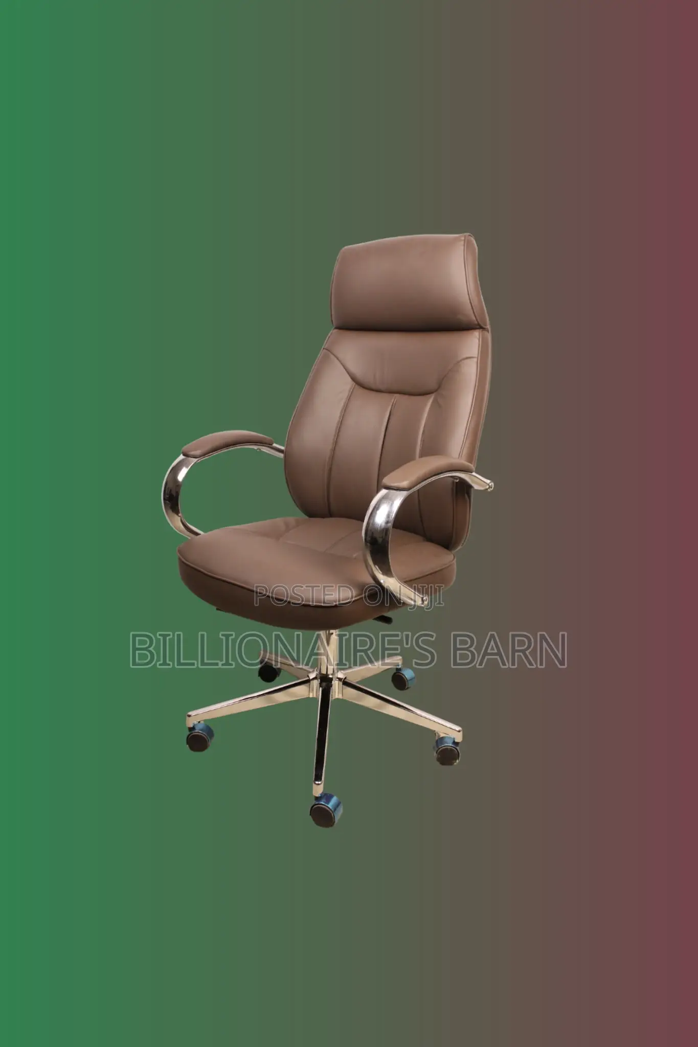 Stylish Brown Executive Leather Office Chair — Boosts Posture Focus