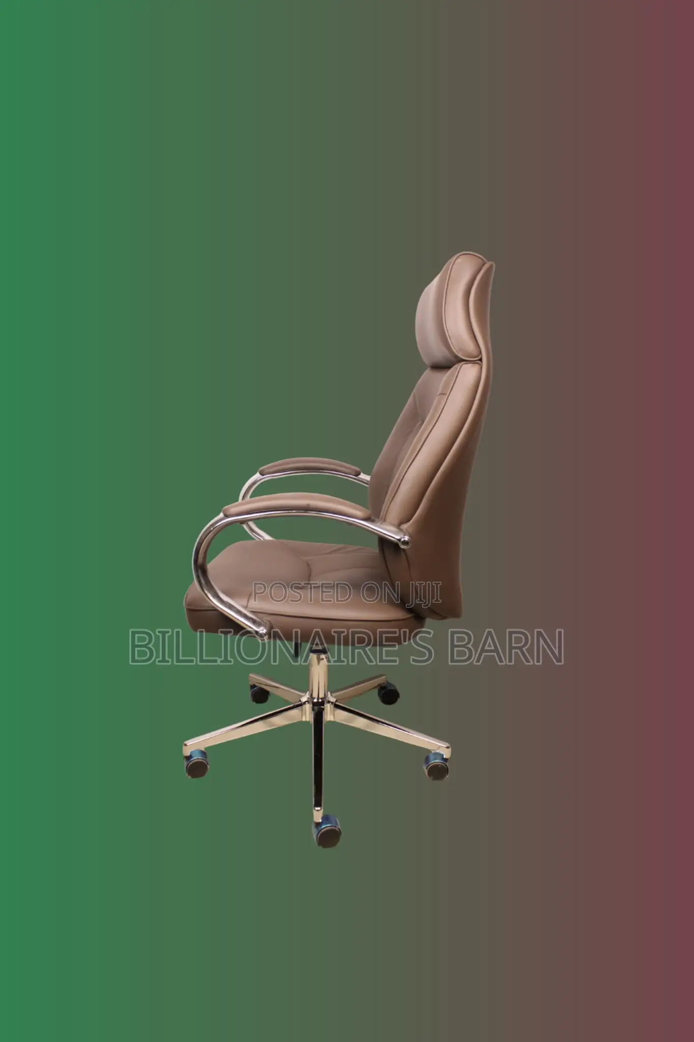 Stylish Brown Executive Leather Office Chair — Boosts Posture Focus