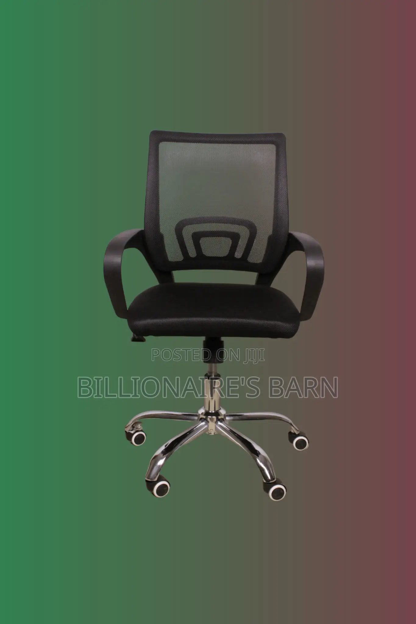 Supportive Secretarial Mesh Office Chair — Smooth-Rolling Mobility
