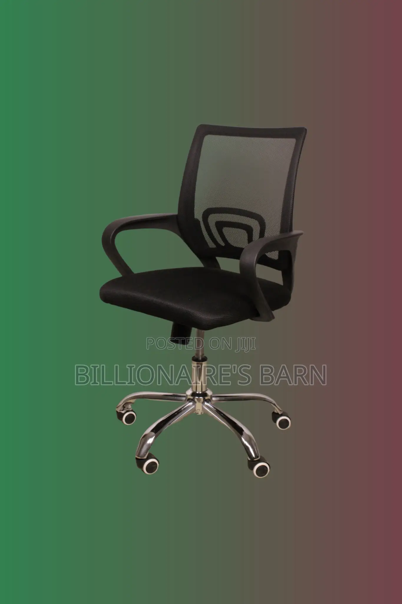 Supportive Secretarial Mesh Office Chair — Smooth-Rolling Mobility