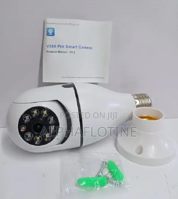 PTZ Bulb Camera Ceiling Mount Ac Power V380 Pro Bulb Light Camera