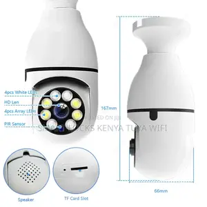 Wifi CCTV Bulb Camera 1080p 360° Rotating Security Camera