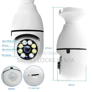 Wifi CCTV Bulb Camera 1080p 360° Rotating Security Camera