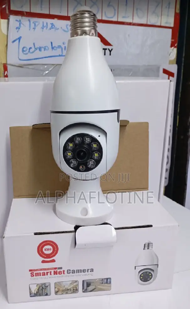 V380 Wi-Fi Smart Net Bulb PTZ Camera, 360° Panoramic View