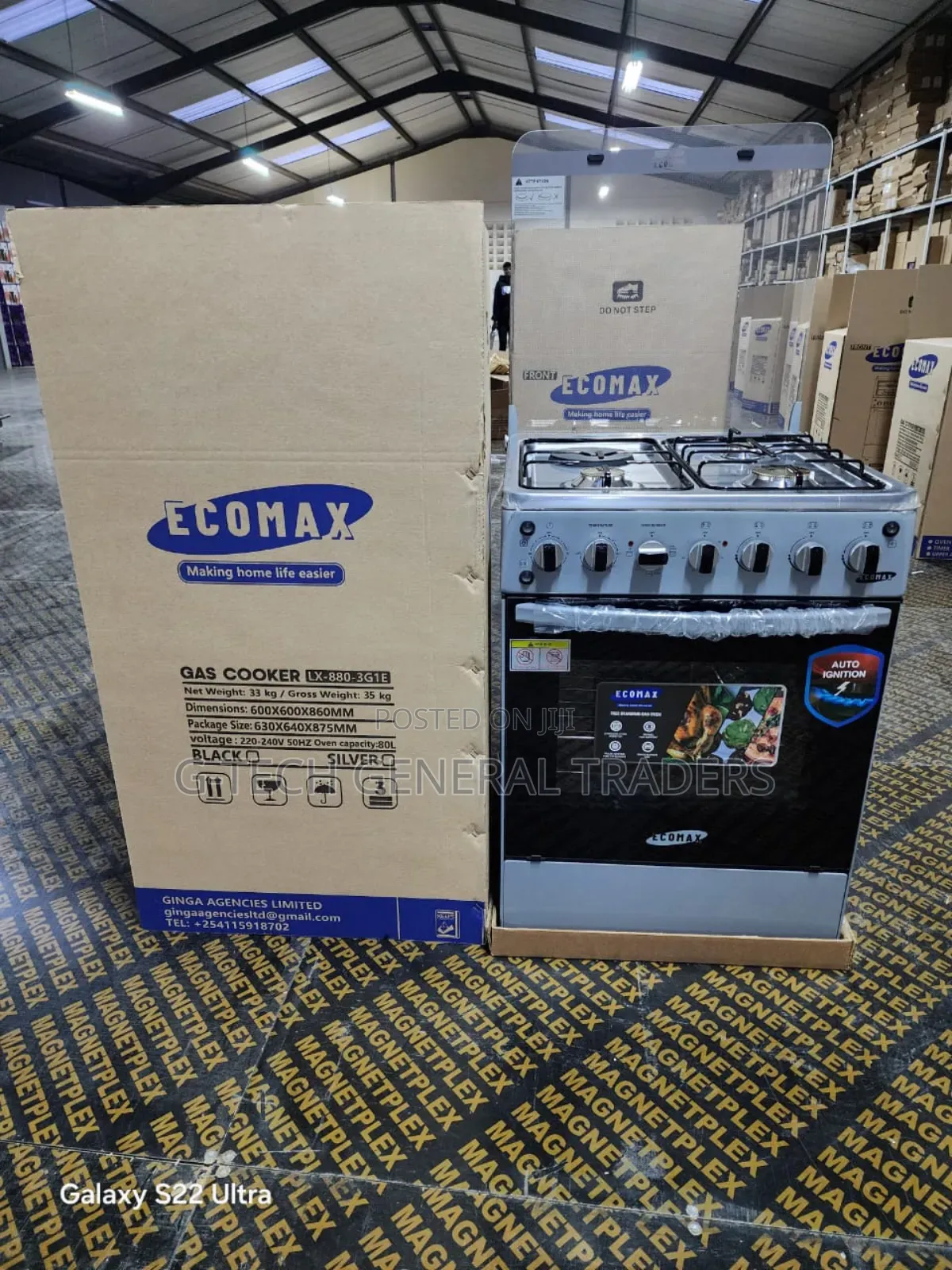 Ecomax 3gas+1hotplate 60*60 Standing Cooker