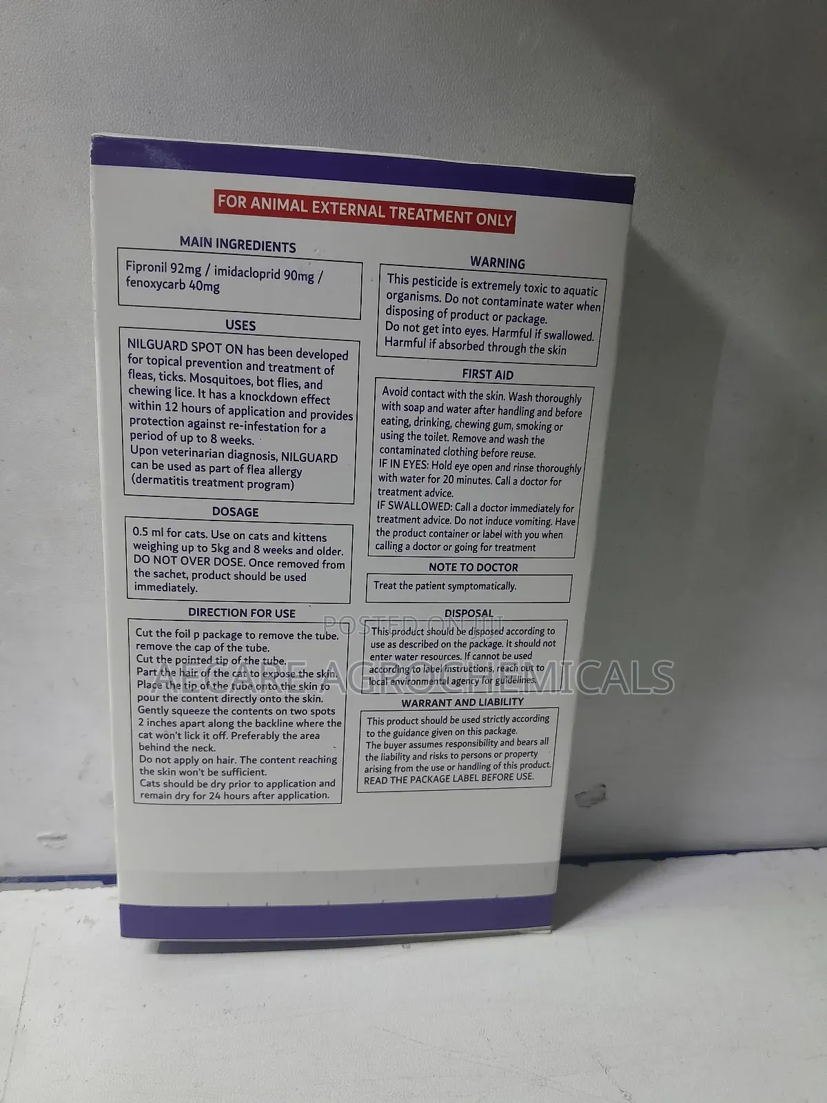 Nilguard Spot on Solution for Cats Pippete Flea and Ticks Control