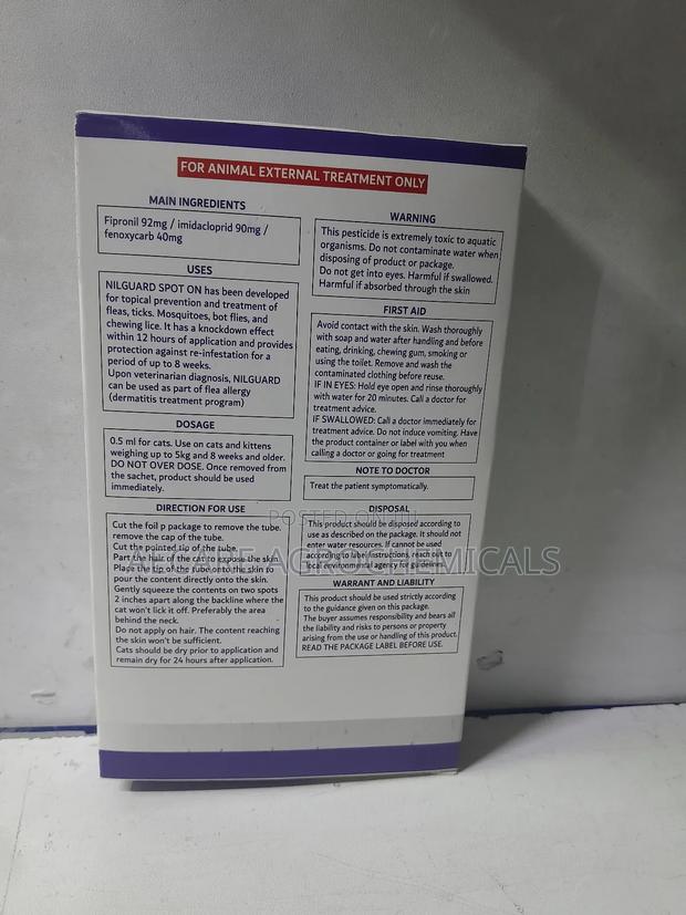 Nilguard Spot on Solution for Cats Pippete Flea and Ticks Control - thumbnail 5