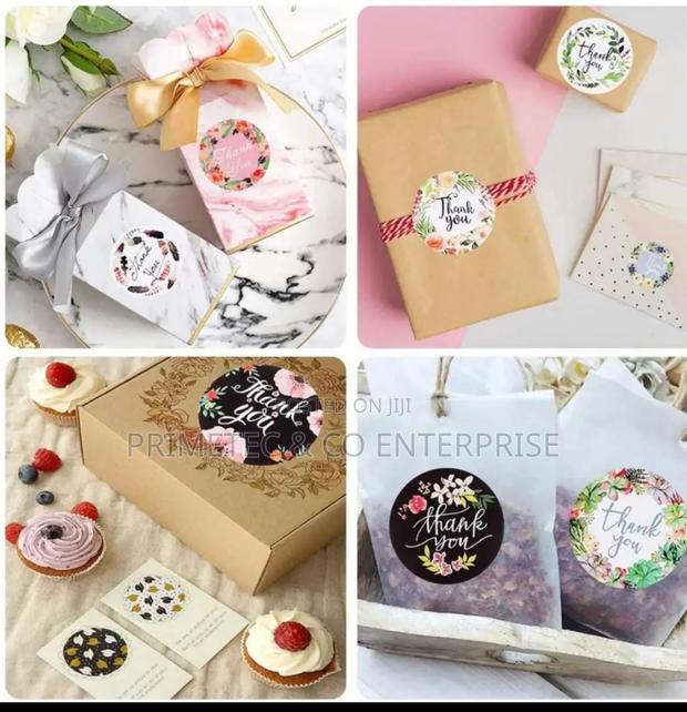 Thank You Note Stickers a Roll Has 500pcs.