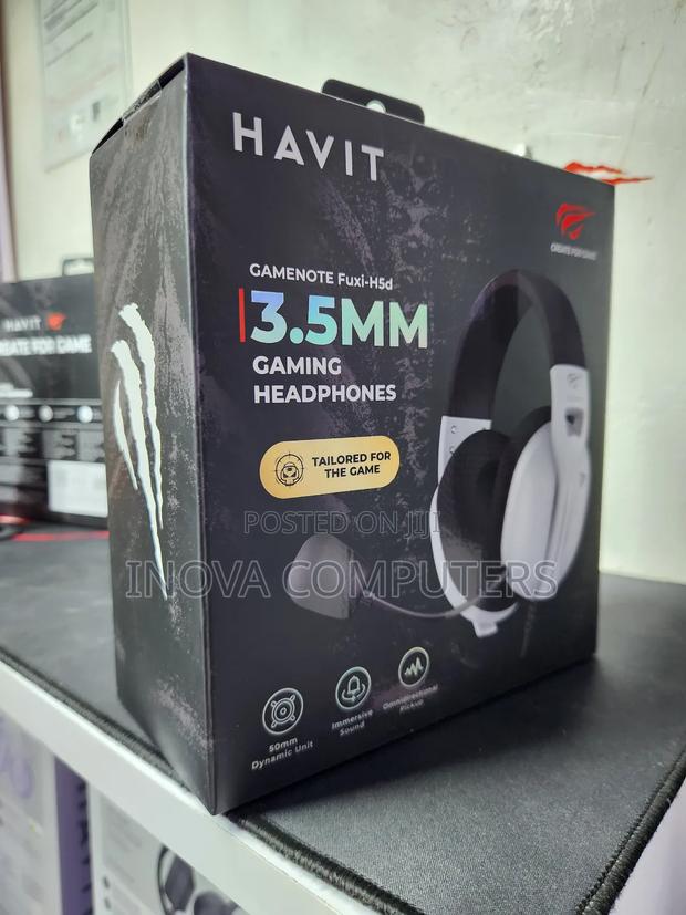 Havit 3.5mm Gaming Headphones - Black/White | Fuxi-H5d