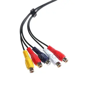 3.5+2.5 to 5rca Double-Head LCD Tv Av Cable-20cm 3.5+2.5