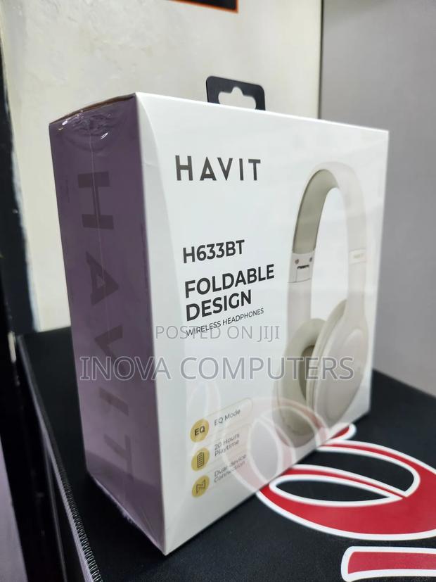 Havit H633bt Wireless Foldable Headphones – Beige - thumbnail 3