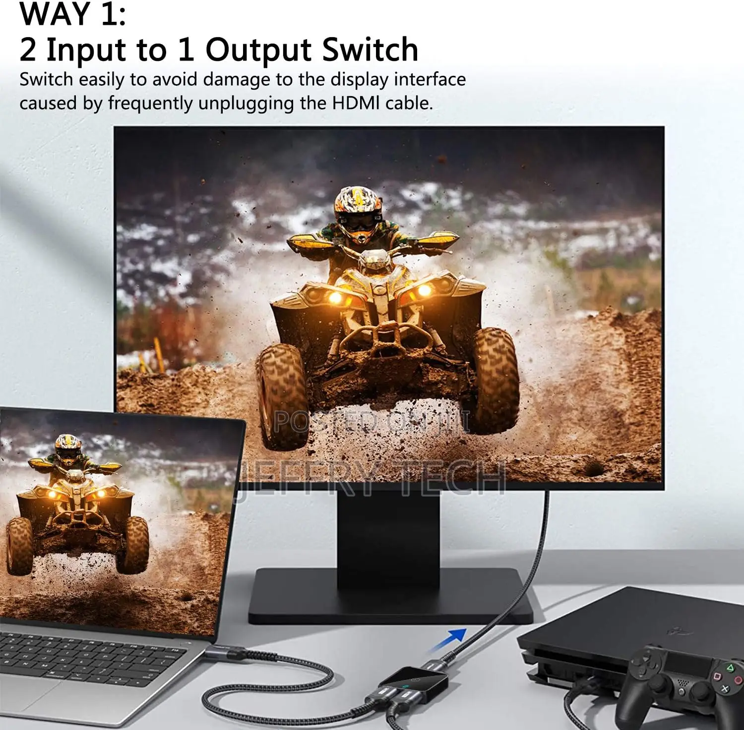 Bi-Directional Hdmi 2.0 Switcher Splitter 1 in 2 Out or 1 Output 2 Inp