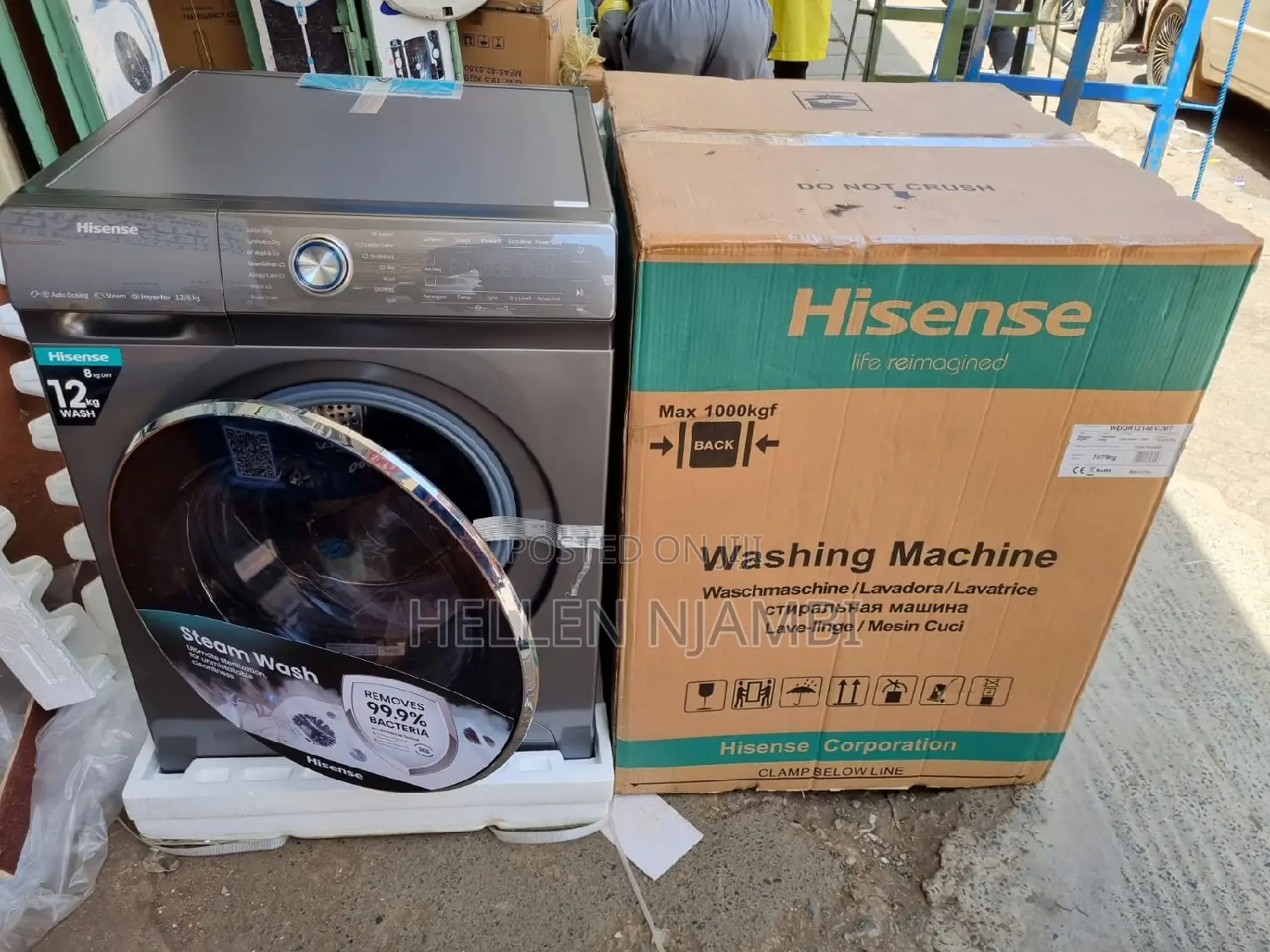 Hisense Washing Machine Front Load 12kggrey Full Automatic Wash Spin