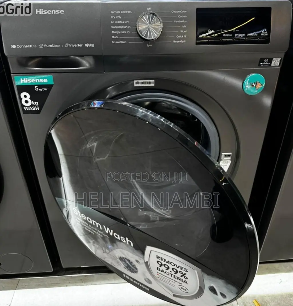 Hisense Full Automatic Front Load Wash Dry - 8kg Washer, 5kg Dryer