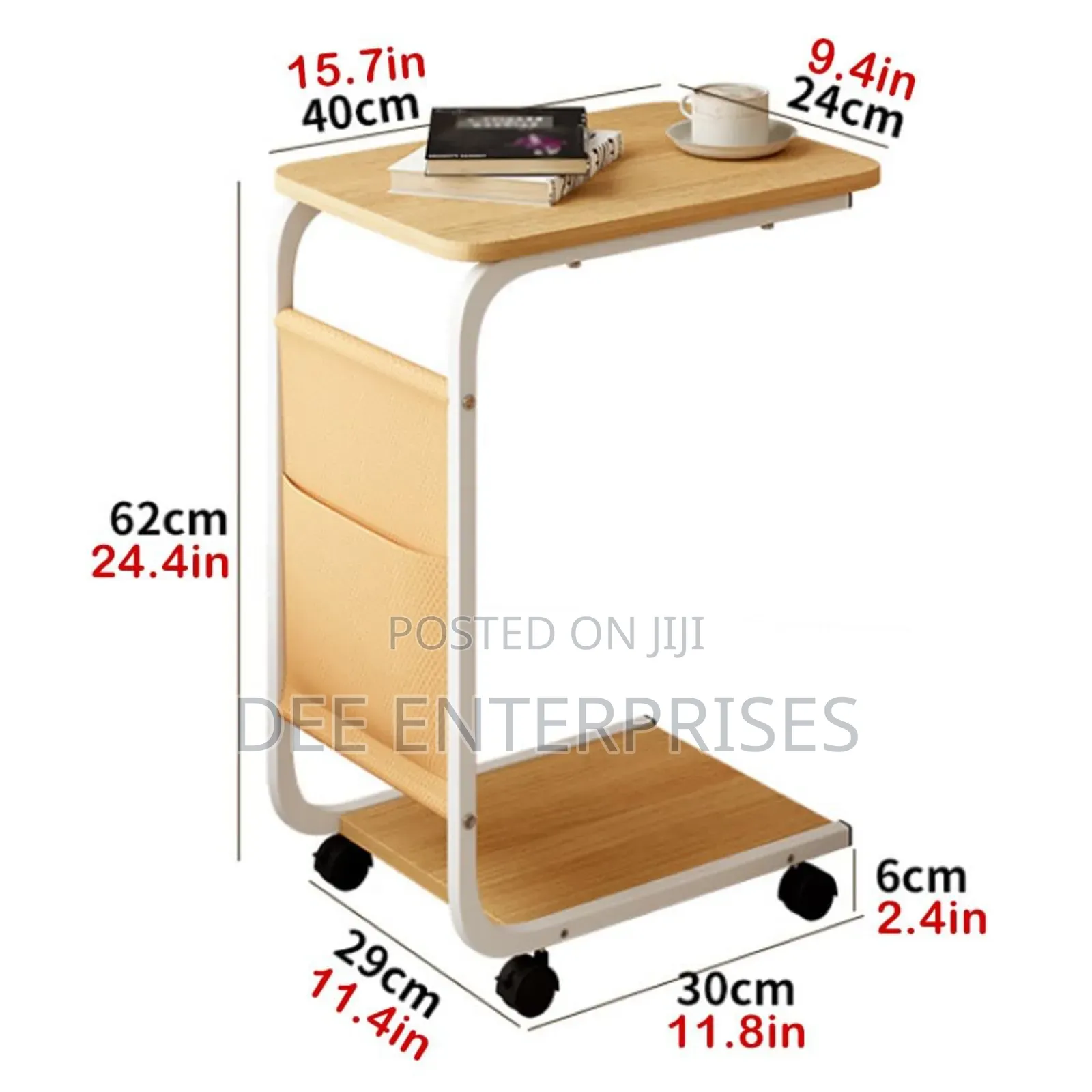 2 Layer Trolley With Matching Insert Pocket Side Stool/Table