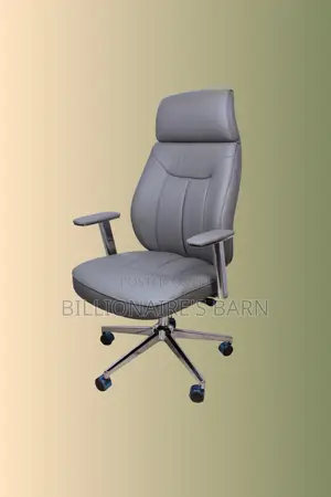 Imported Grey Executive Leather Office Chair — Great for Study or Work