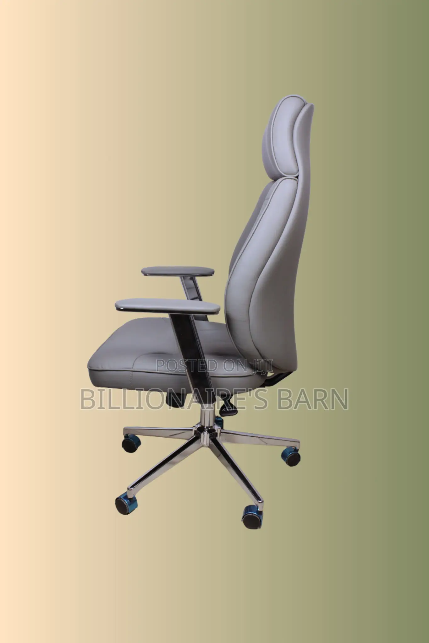 Imported Grey Executive Leather Office Chair — Great for Study or Work