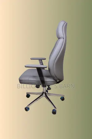 Imported Grey Executive Leather Office Chair — Great for Study or Work