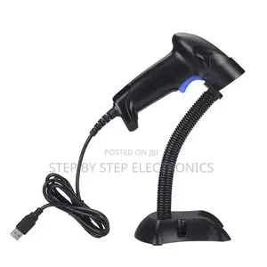 Pos System Handheld Laser Barcode Scanner Reader With Stand