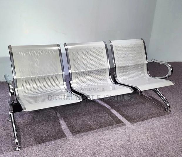 Office Bench: White 3 Seater Reception Office Bench - thumbnail 5