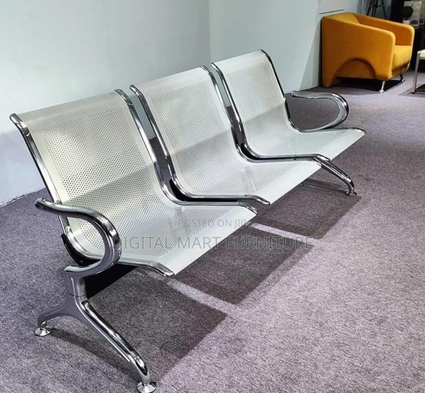 Office Bench: White 3 Seater Reception Office Bench - thumbnail 6